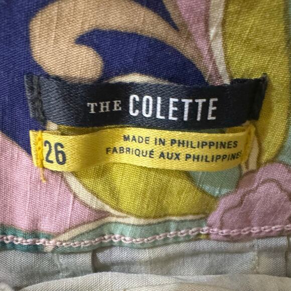 Anthropologie Maeve The Colette Cropped Wide Legged Pant Linen Blend Size 26 - Picture 7 of 9